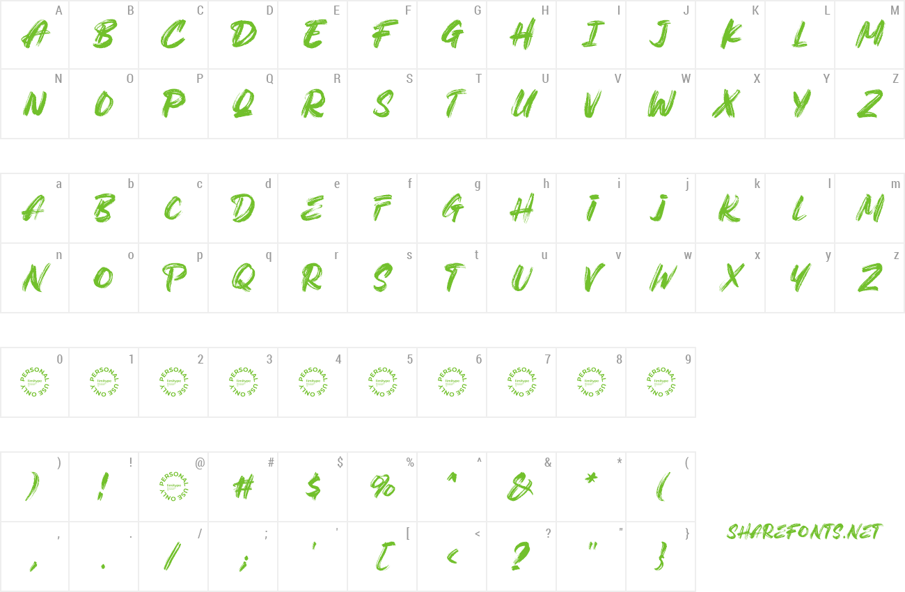 Font Kirens Brush preview